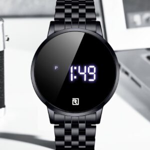 REWARD New Digital Couple Wristwatch Touch Screen Sport Waterproof Men Wrist Watch Luxury Stainless Steel Watch for Father